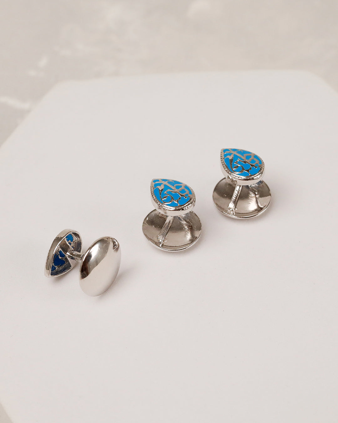 Turquoise Teardrop Filigree Kurta Buttons