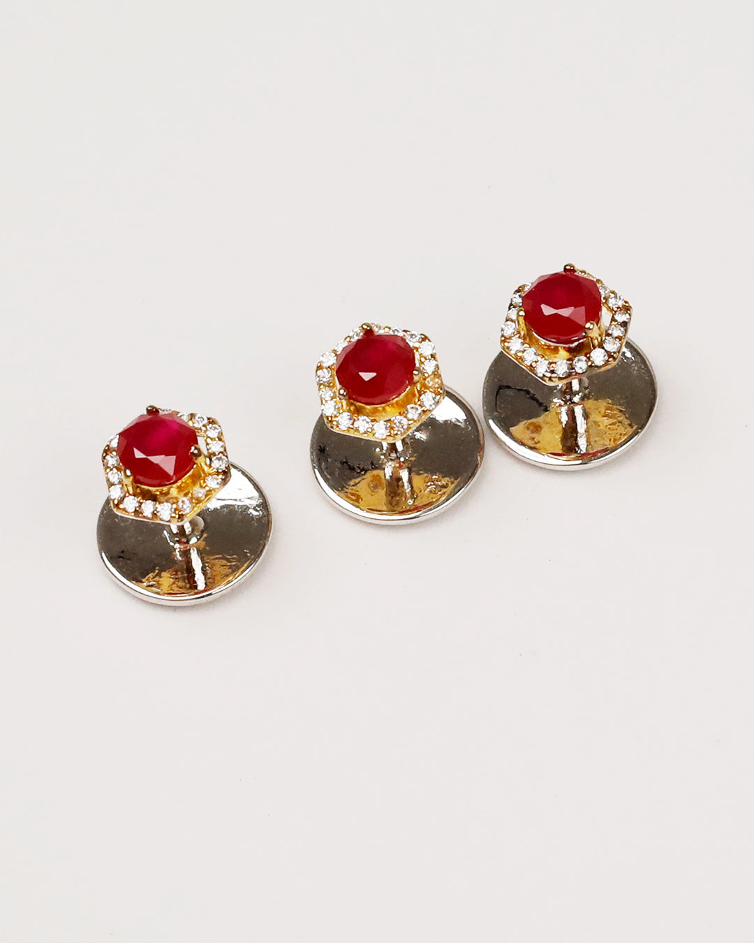 Ruby Hexagon Pavé Kurta Buttons