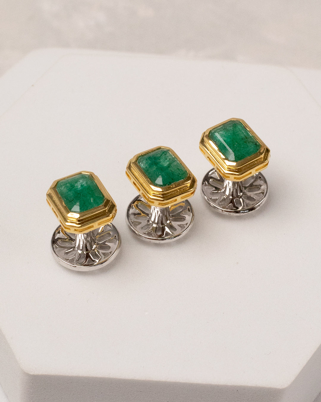 Emerald Square Two-Tone Kurta Buttons