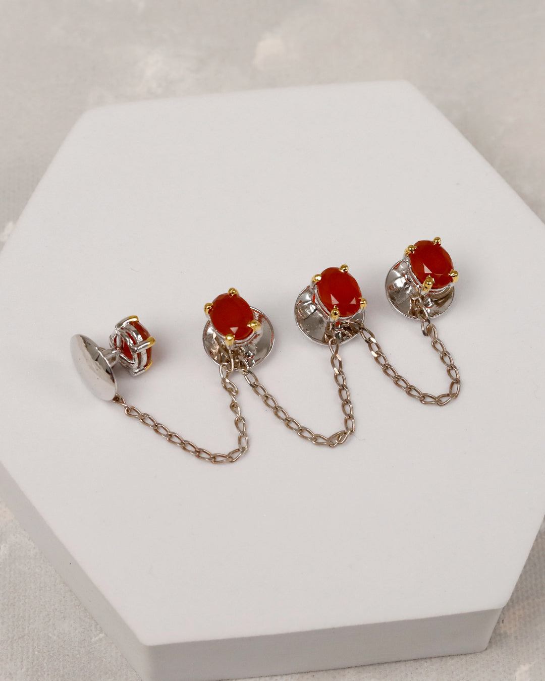 Classic Ruby Prong Kurta Buttons 4pc set