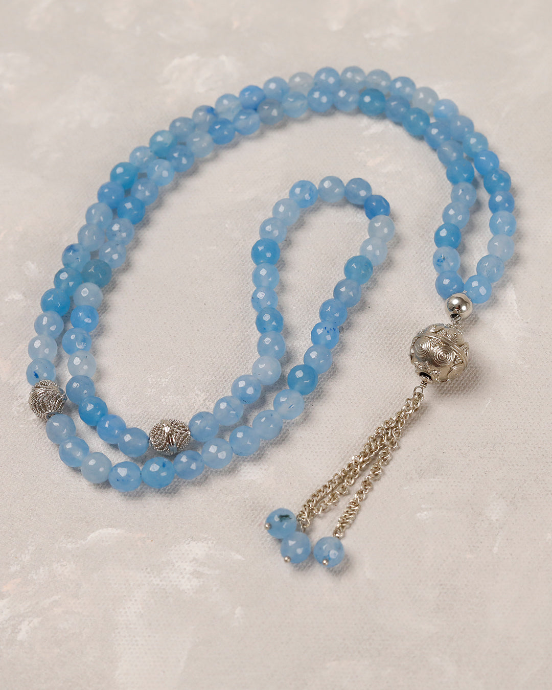 Aqua Blue Agate 100 count tasbih