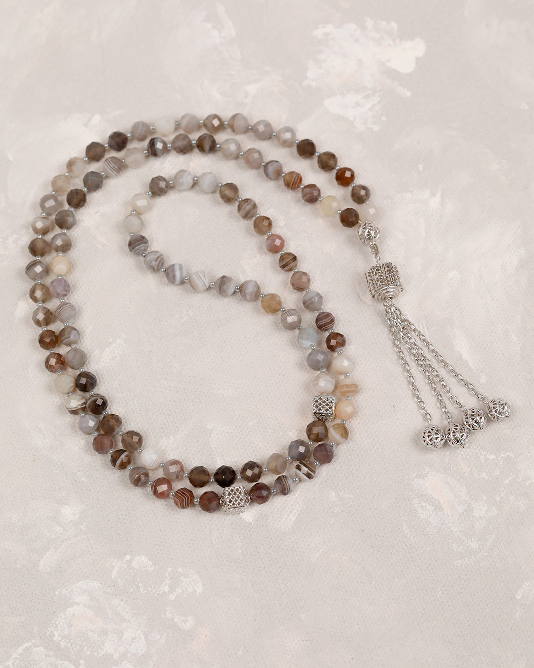 Persian Aqeeq Real Silver 100 count Tasbih