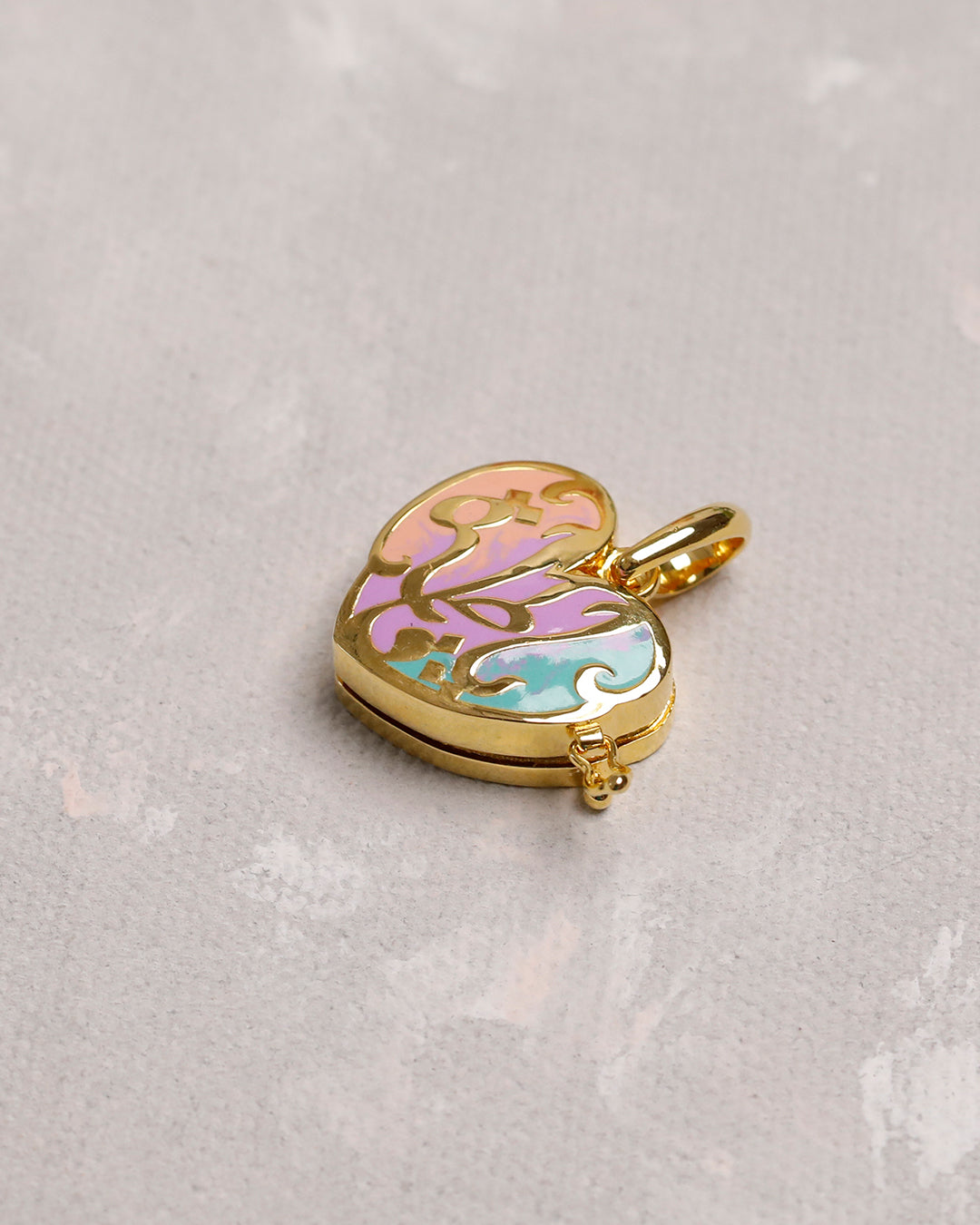 Ya Fatema Heart Pastel Taweez - 9k Gold