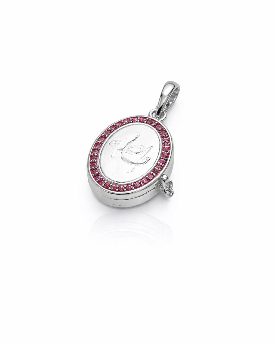 Ya Fatema Ruby Oval Taweez - 925 Silver
