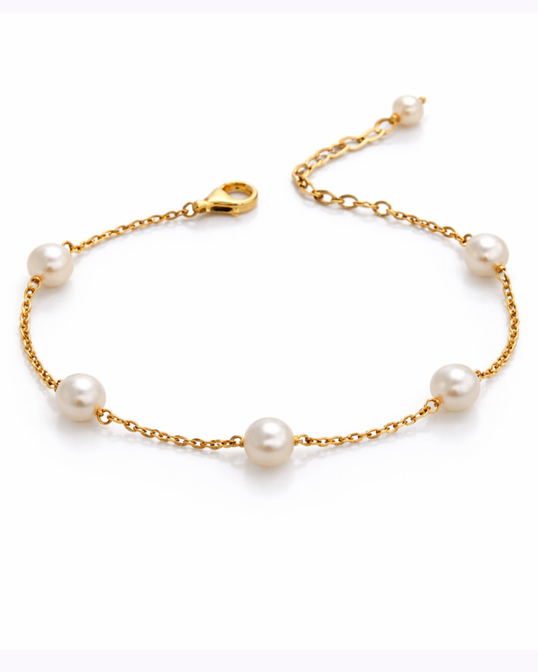 Classic Pearl Link Bracelet (925 Silver)