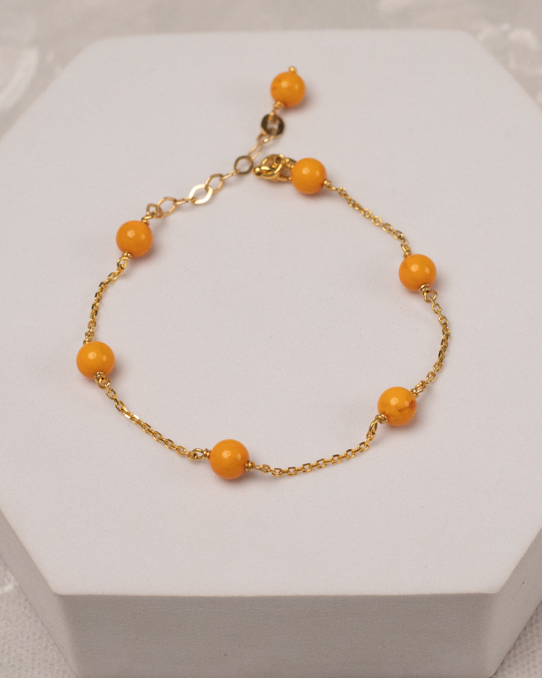 Classic Amber Link Bracelet (925 Silver)