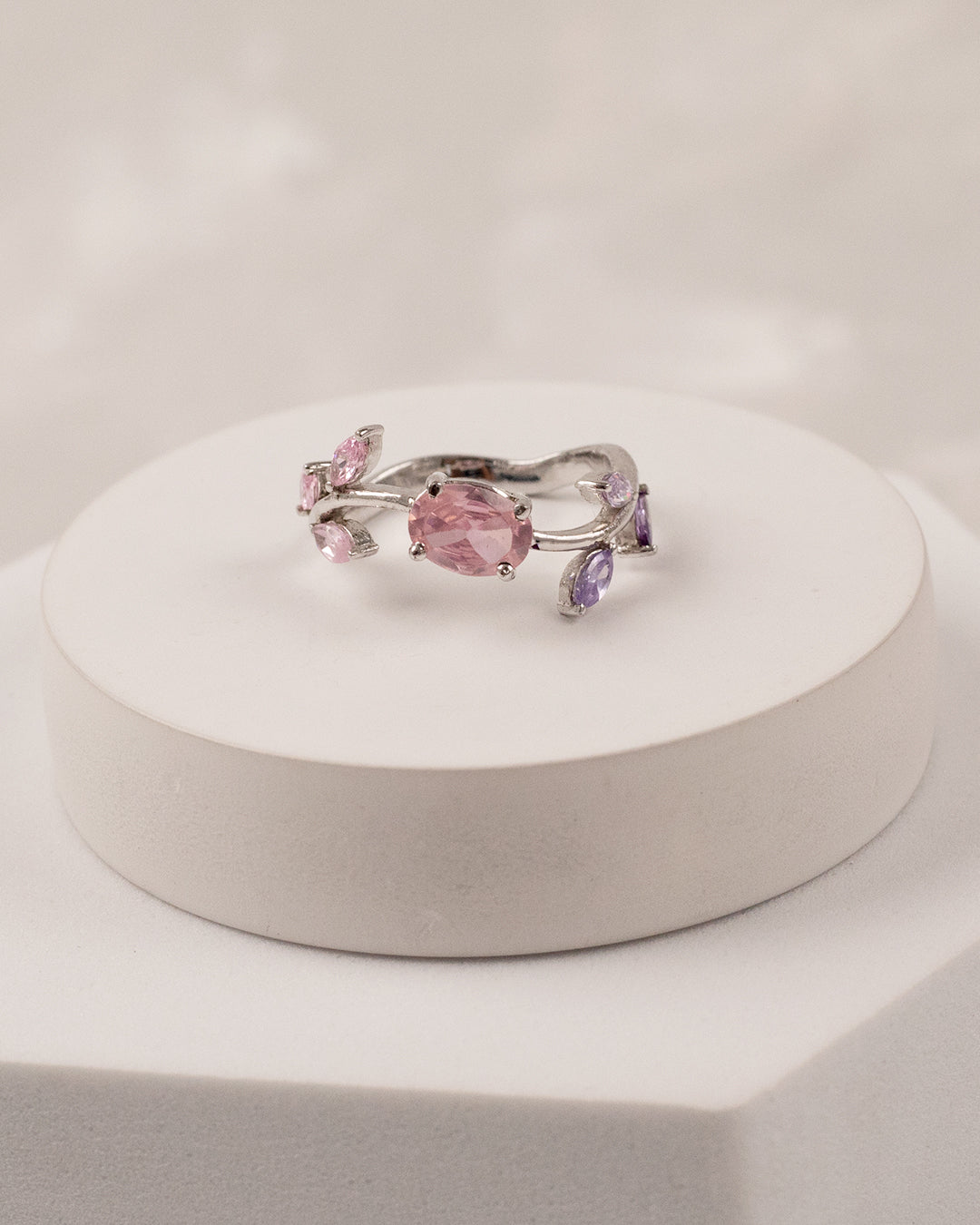 Pastel Tulip Style Bracelet with Ring (925 Silver)