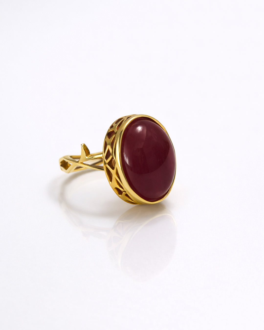 Aqeeq Branch Style Ring (925 Silver)