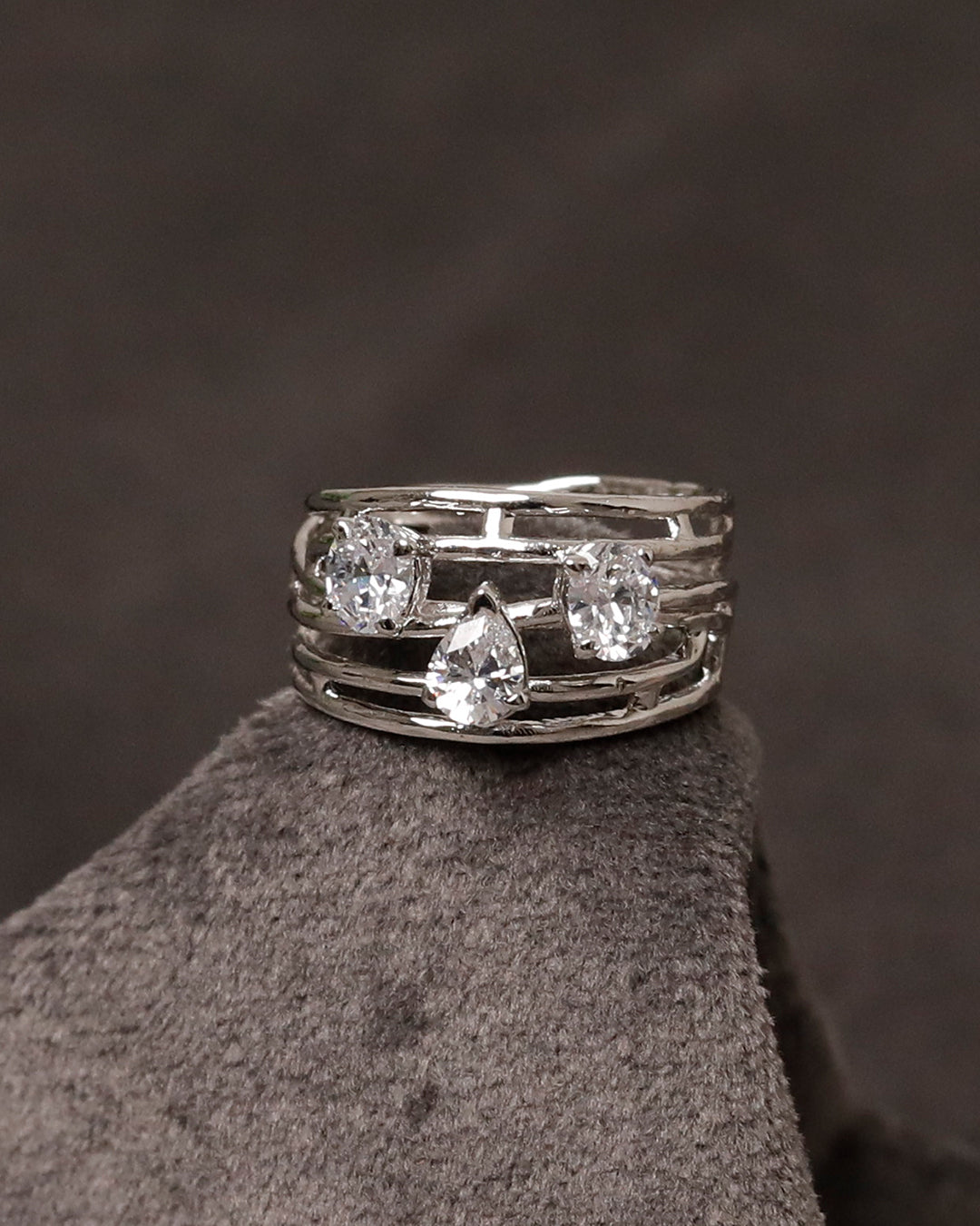 Trinity Silver Sparkle Ring (925 Silver)