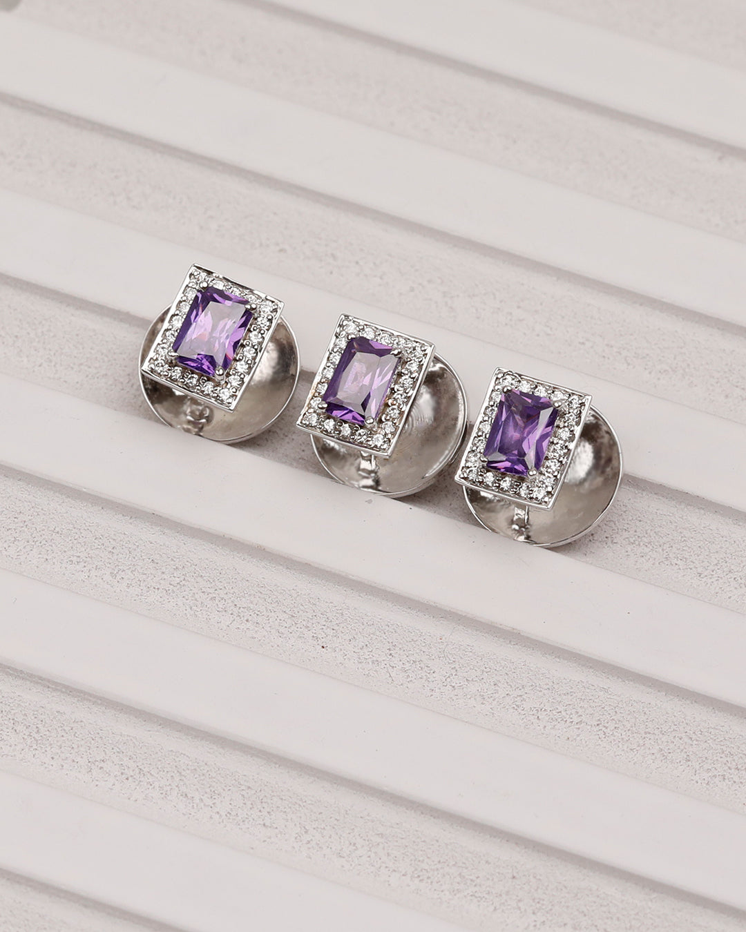 Amethyst Rectangle Halo Kurta Buttons