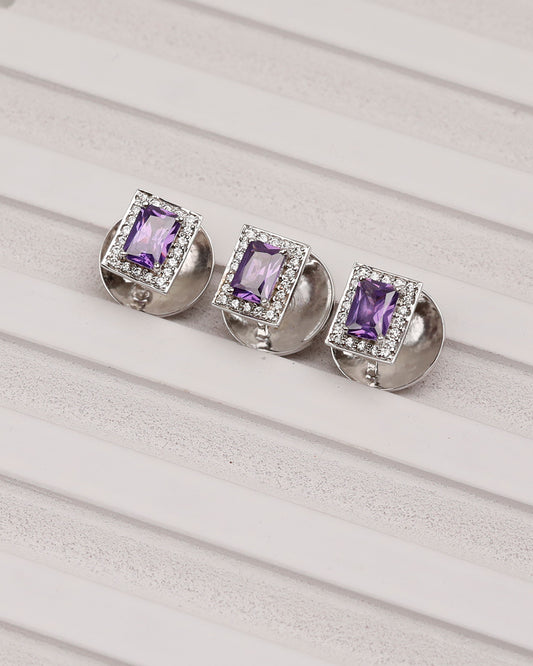 Amethyst Rectangle Halo Kurta Buttons