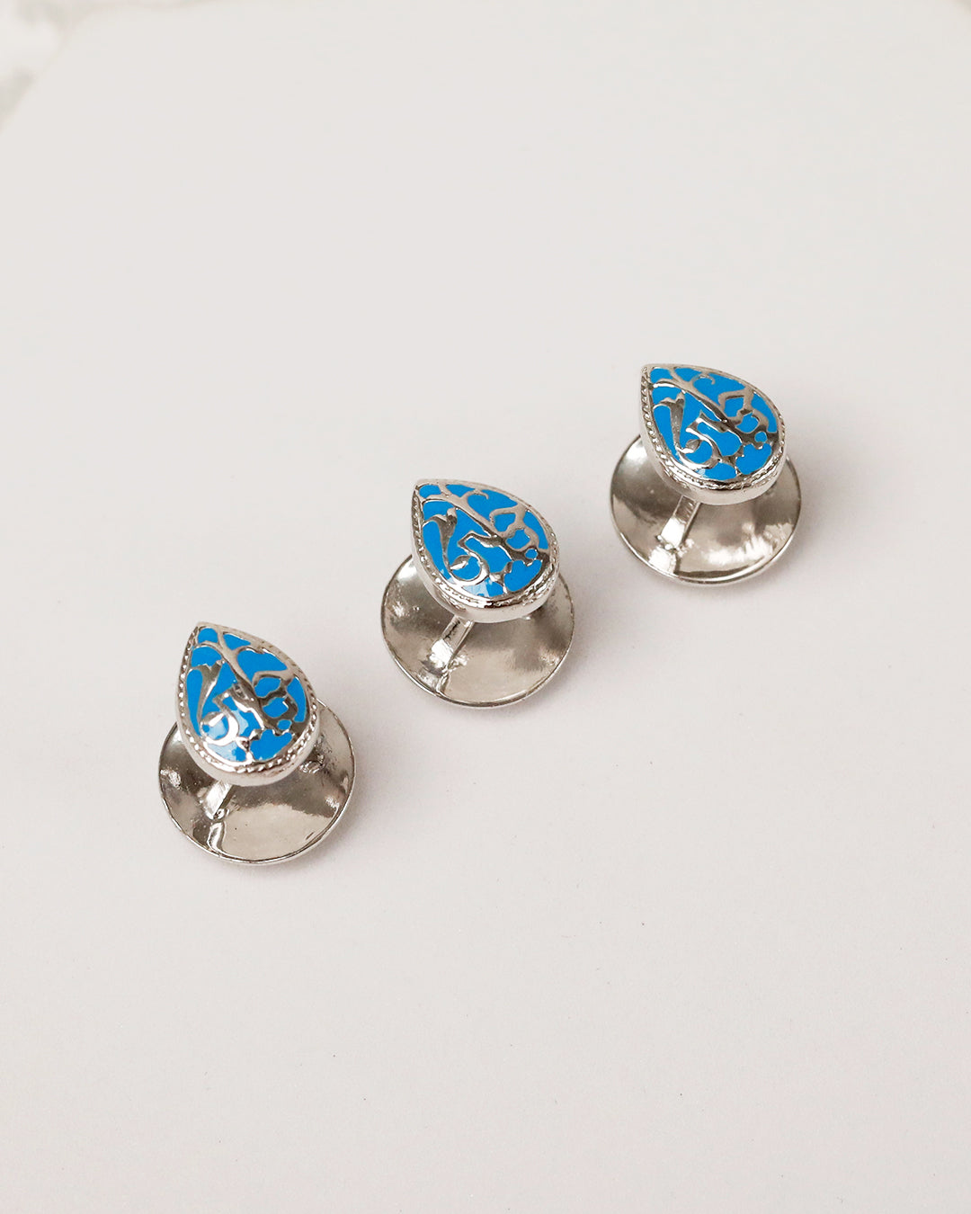 Turquoise Teardrop Filigree Kurta Buttons