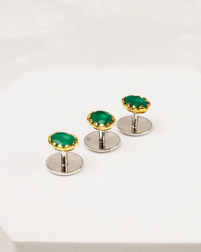 Emerald Crown-Setting Kurta Buttons