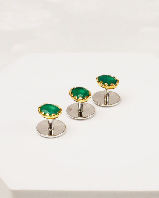 Emerald Crown-Setting Kurta Buttons