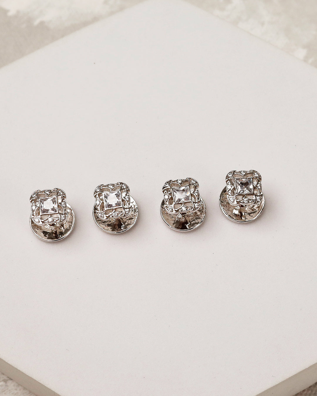 Crystal Quatrefoil Kurta Buttons 4pc set