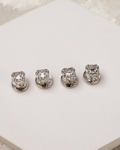 Crystal Quatrefoil Kurta Buttons 4pc set