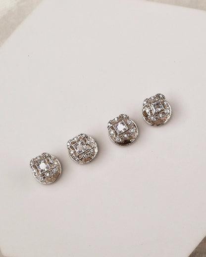 Crystal Quatrefoil Kurta Buttons 4pc set