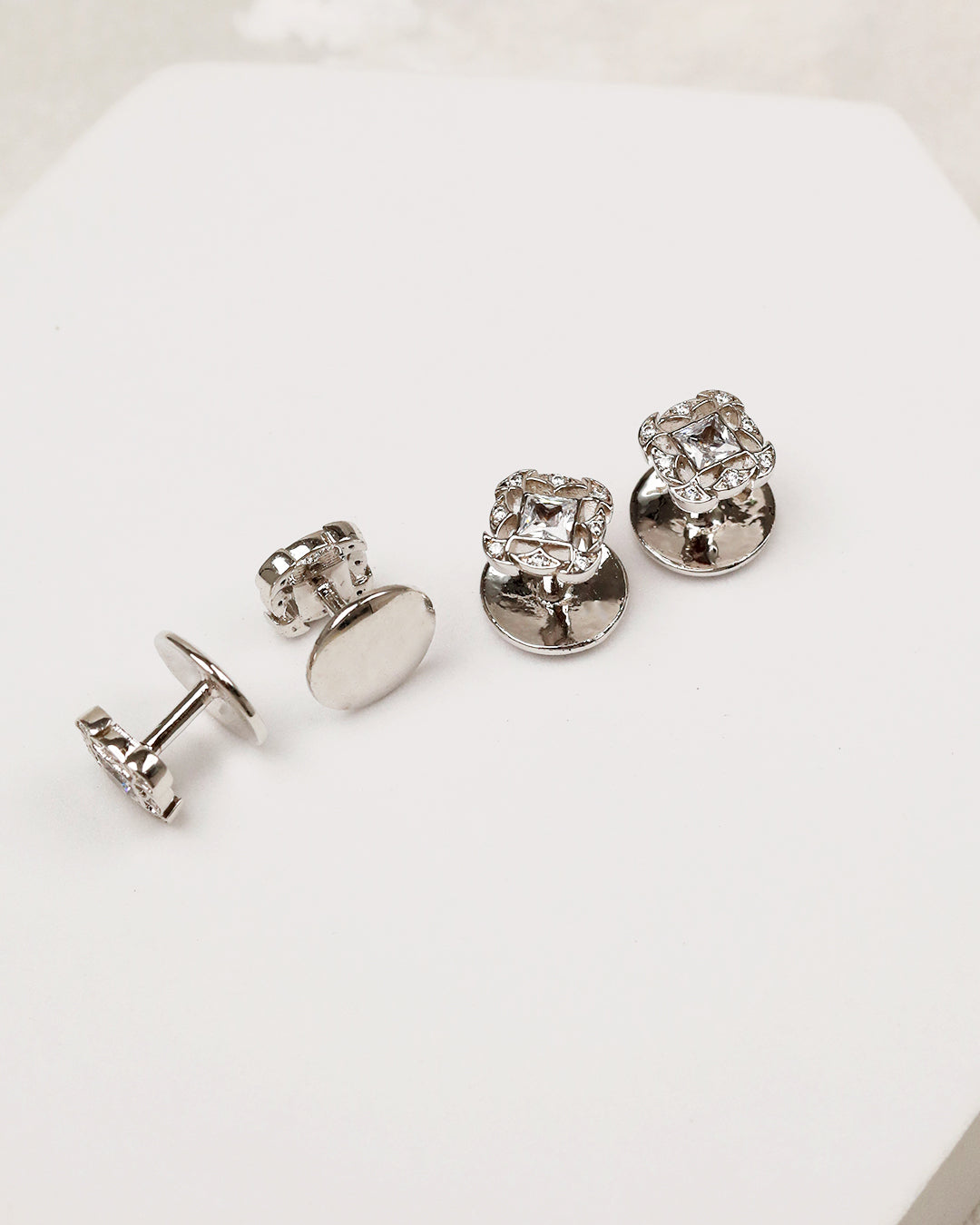 Crystal Quatrefoil Kurta Buttons 4pc set