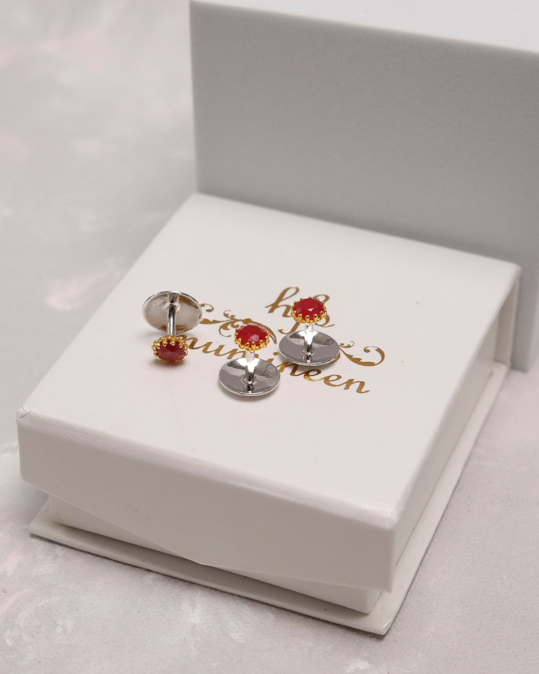 Ruby Crown-Setting Kurta Buttons