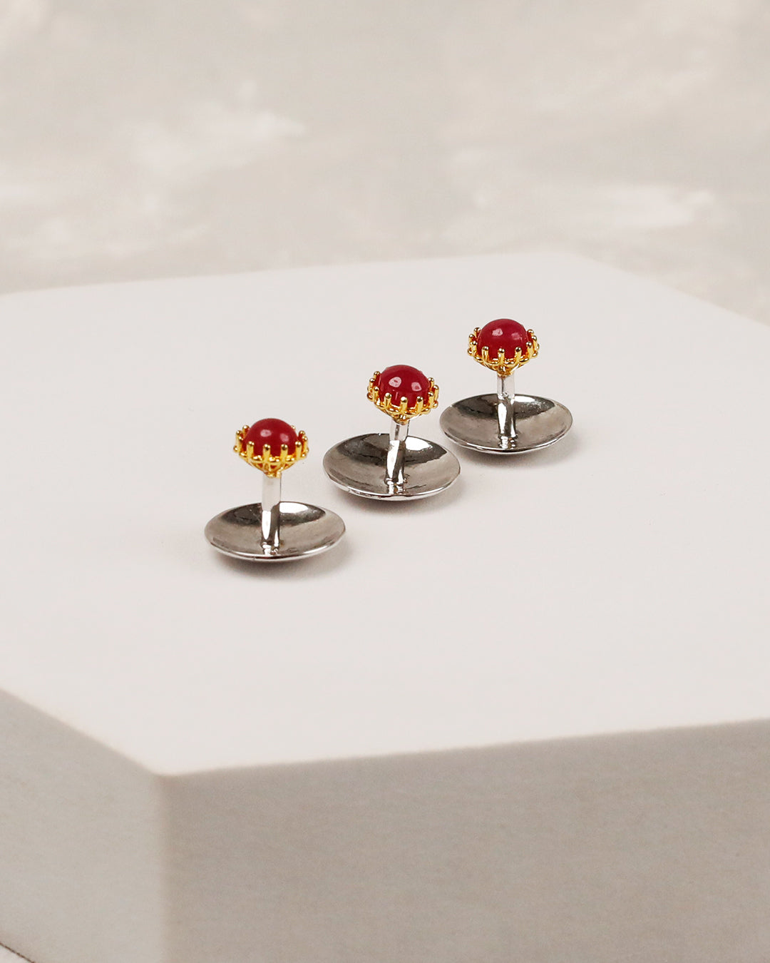 Ruby Crown-Setting Kurta Buttons