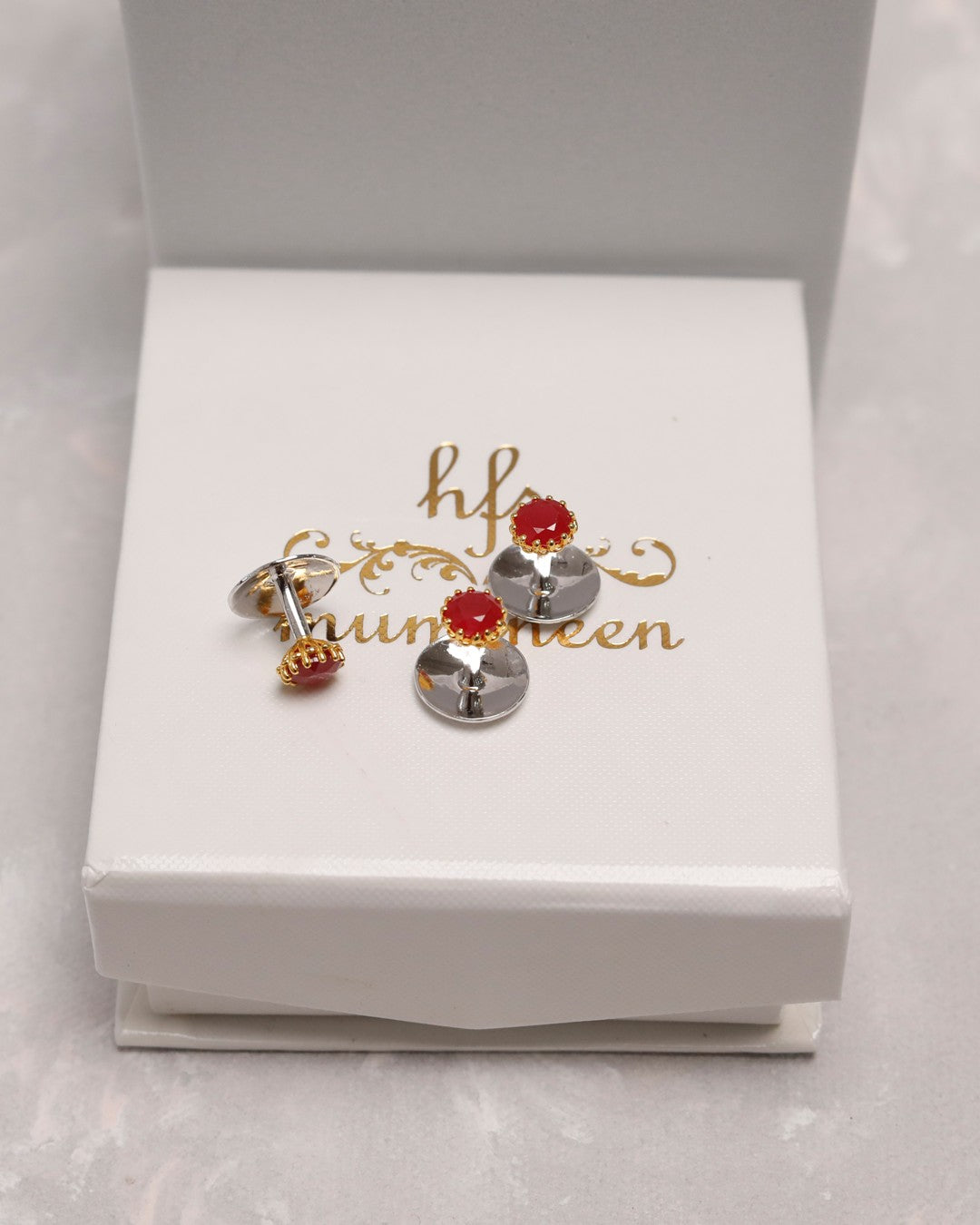 Ruby Crown-Setting Kurta Buttons