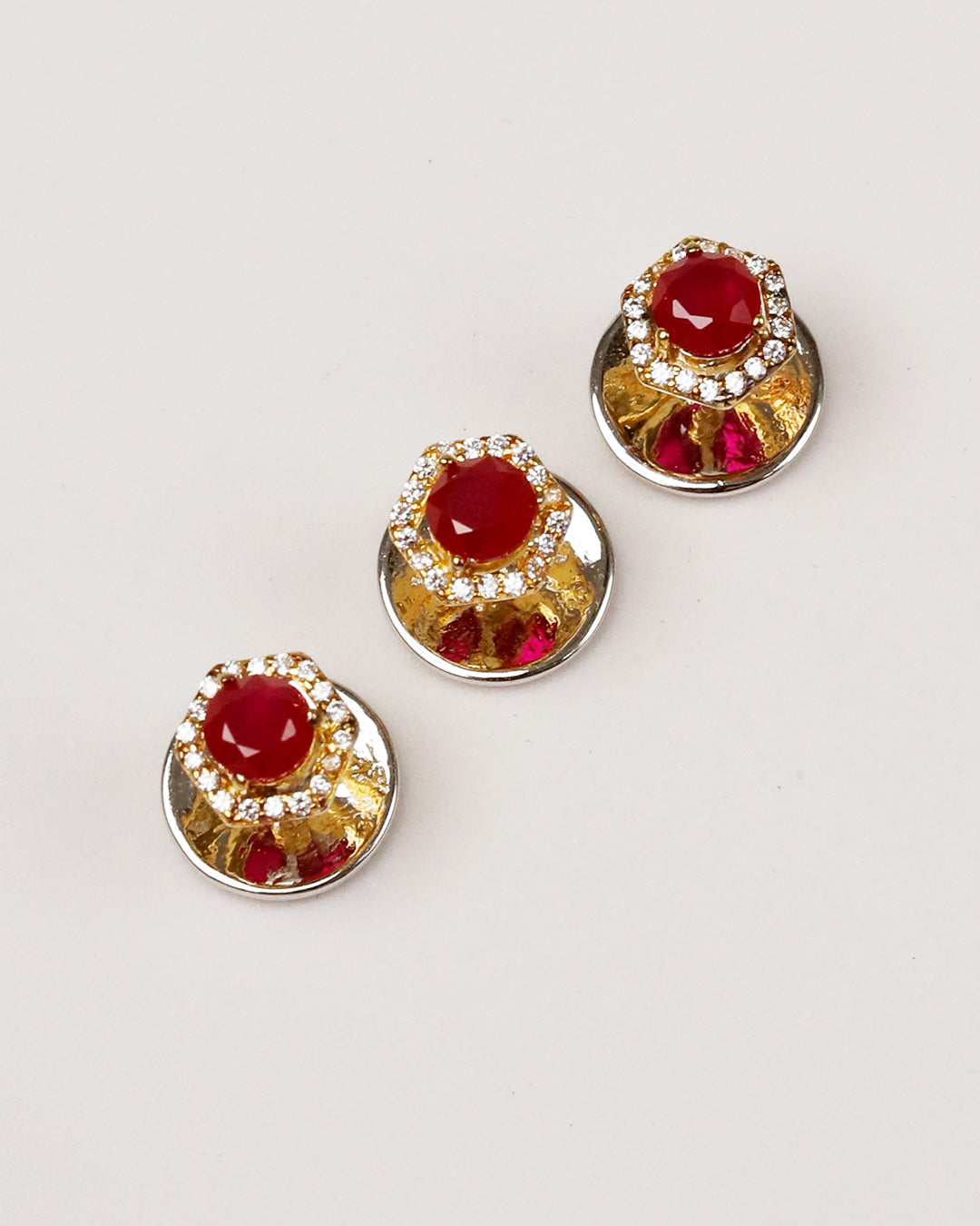 Ruby Hexagon Pavé Kurta Buttons