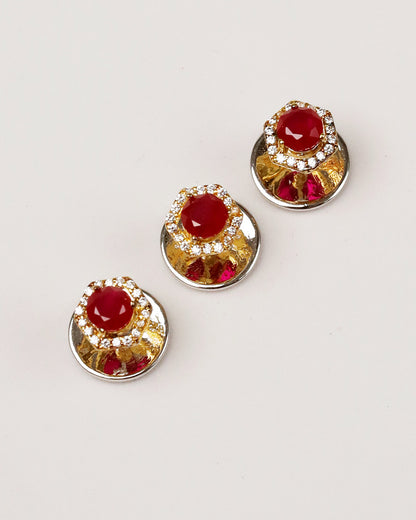 Ruby Hexagon Pavé Kurta Buttons