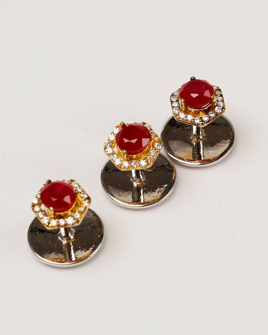 Ruby Hexagon Pavé Kurta Buttons