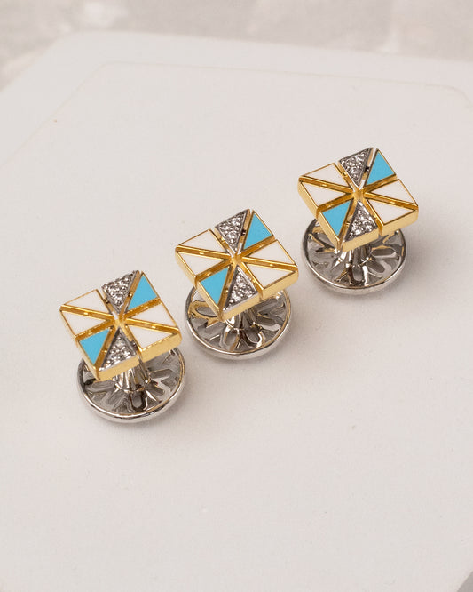 Enamel Pinwheel Two-Tone Kurta Buttons