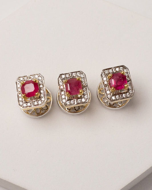 Ruby Diamond Halo Statement Kurta Buttons