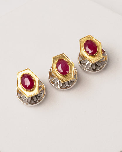 Ruby Hexagon Two-Tone Kurta Buttons