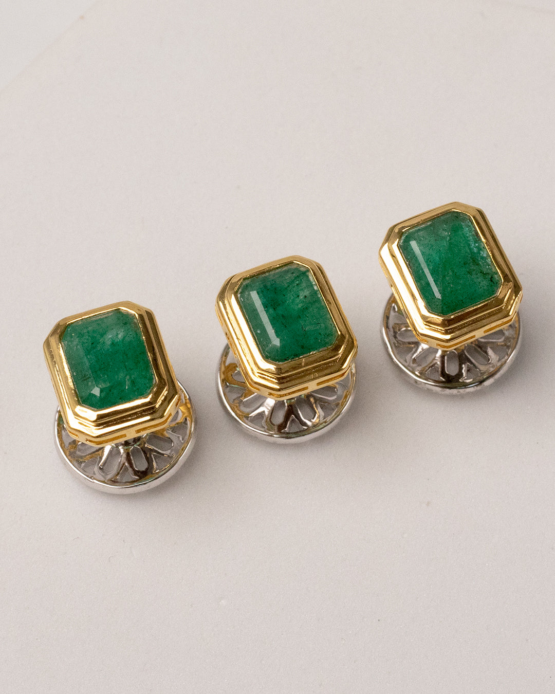 Emerald Square Two-Tone Kurta Buttons