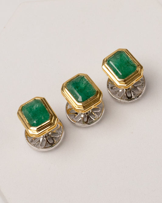 Emerald Square Two-Tone Kurta Buttons