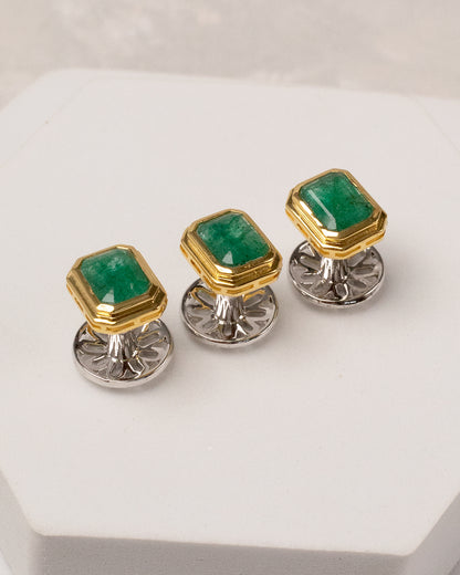 Emerald Square Two-Tone Kurta Buttons