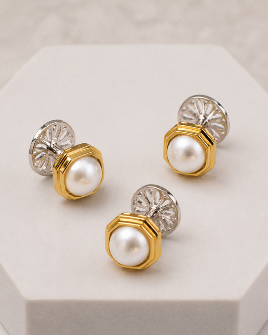 Pearl Octagon Two-Tone Kurta Buttons