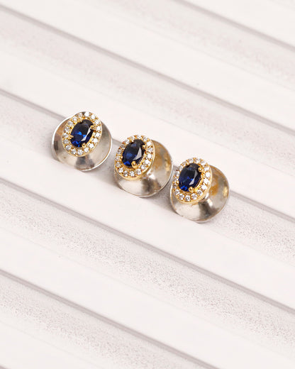 Blue Round Knot Kurta Buttons