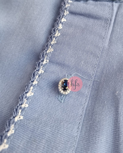 Blue Round Knot Kurta Buttons