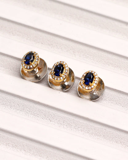 Blue Round Knot Kurta Buttons