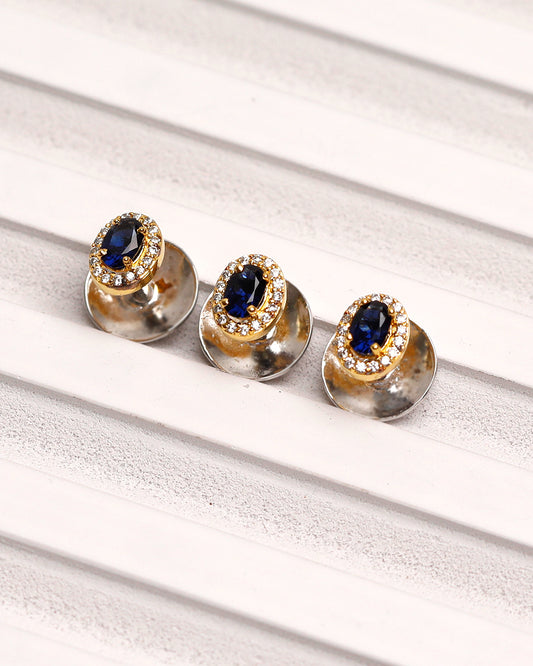 Blue Round Knot Kurta Buttons
