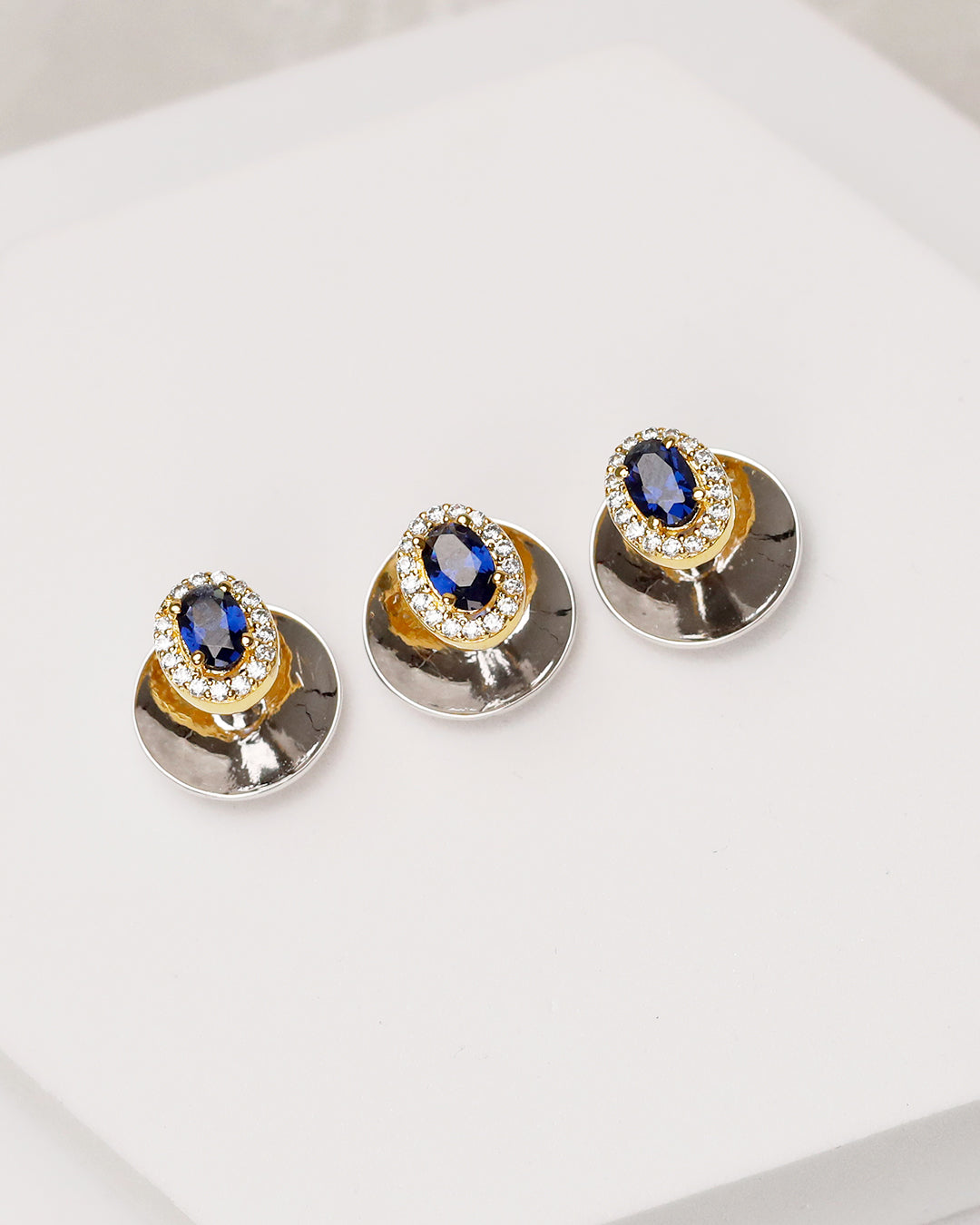 Blue Round Knot Kurta Buttons