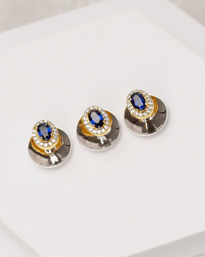 Blue Round Knot Kurta Buttons