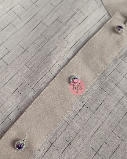 Amethyst Hexagon Pave Kurta Buttons