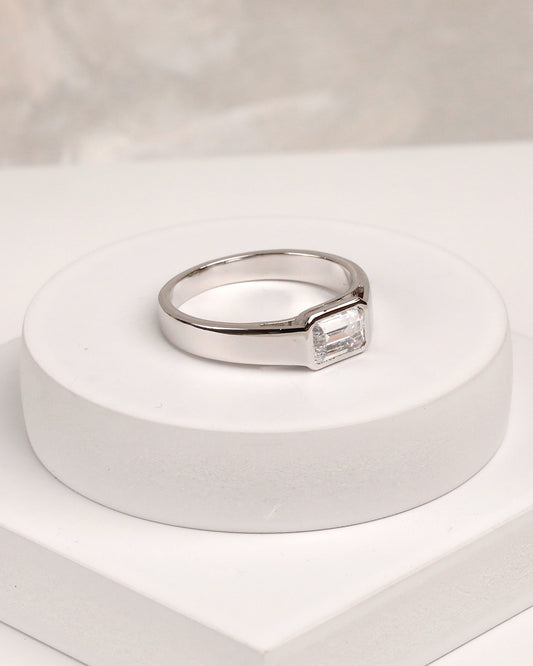 Classic Bezel-Set Baguette Ring
