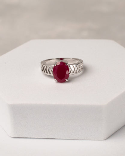 Arrow-Shank Oval Ruby Ring