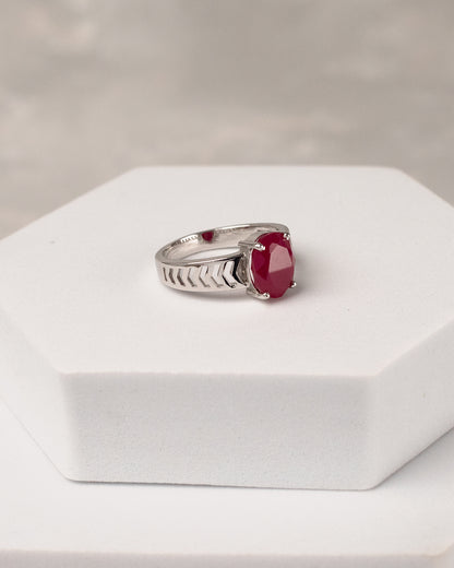 Arrow-Shank Oval Ruby Ring