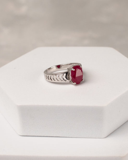 Arrow-Shank Oval Ruby Ring