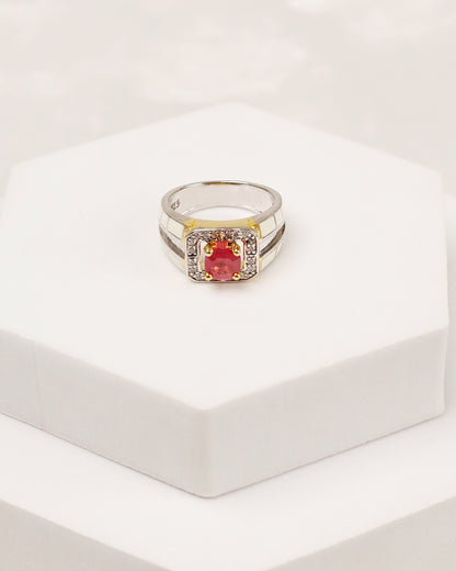 Royal Ruby Enamel & Diamond Men's Ring