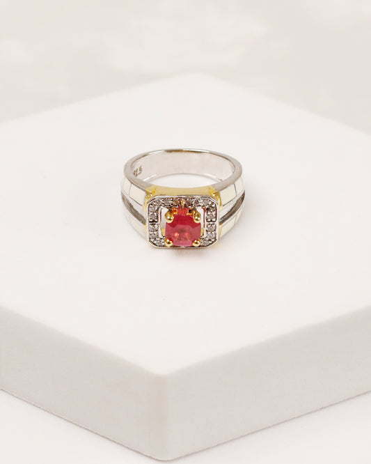 Royal Ruby Enamel & Diamond Men's Ring