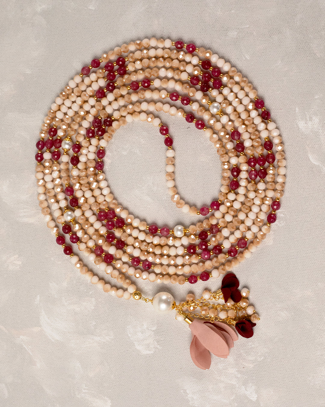 Crystal Ruby Aqeeq 500 count tasbih