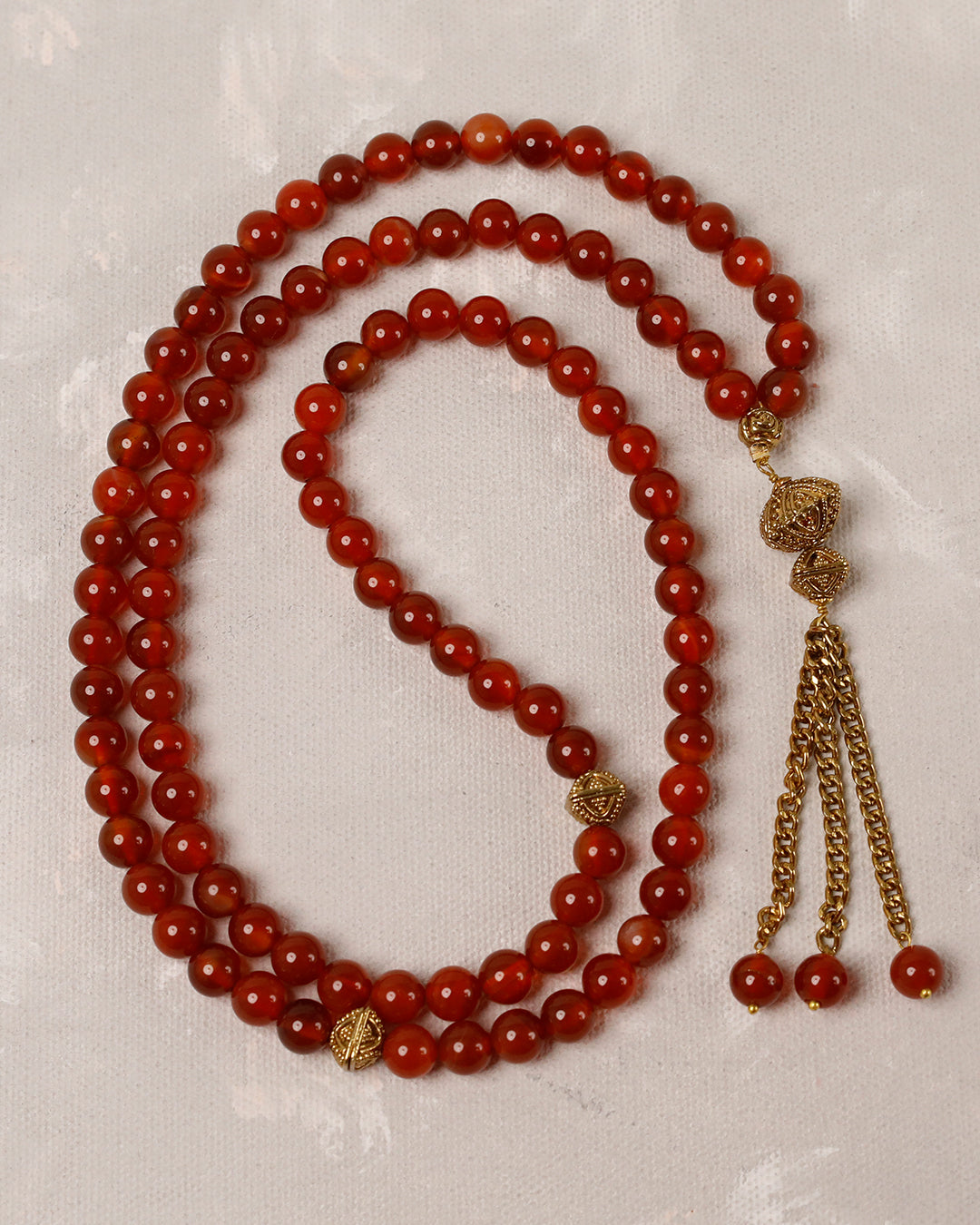 Red Aqeeq Antique 100 count tasbih